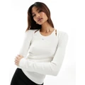Miss Sixty cut out knit top in white