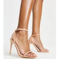 Truffle Collection Wide Fit barely there heeled sandals in beige-Neutral