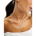 True Decadence multirow pearl necklace in gold