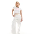 Reclaimed Vintage 00s baggy jeans in ecru-White