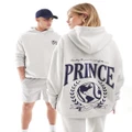 Prince unisex varsity print hoodie in grey marl (part of a set)