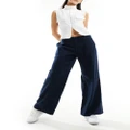 Hollister low rise tailored wide leg pants in navy stripe