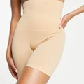 Fashionkilla glam high waisted shaping shorts in beige-Neutral