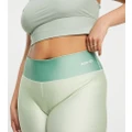 Daisy Street Plus Active two tone legging shorts in sage green
