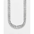True Decadence chunky choker necklace in crystal silver