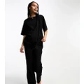 ASOS DESIGN Petite mix & match cotton pyjama pants in black