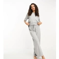 ASOS DESIGN Petite mix & match cotton pyjama pants in grey marl