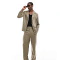 Reclaimed Vintage suit blazer in beige pinstripe (part of a set)-Neutral