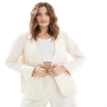 JDY tailored blazer in cream (part of a set)-White