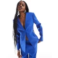Extro & Vert tailored buttoned blazer in cobalt (part of a set)-Blue