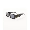 Le Specs Cruel Intentions rectangle sunglasses in black