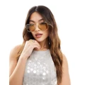Le Specs Metamorphosis oversized round sunglasses in gold