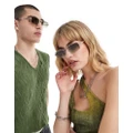 Le Specs Metagalactic rectangle sunglasses in gold