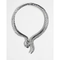Reclaimed Vintage unisex oversized snake necklace in silver