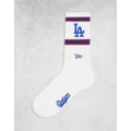 New Era LA logo socks in white