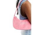 Juicy Couture diamante velour shoulder bag in pink lemonade