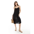Vero Moda strappy beach mini dress in black