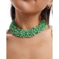Accessorize beaded statement necklace in mint green