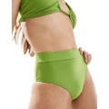 Vila high waisted bikini bottoms in vibrant green (part of a set)