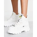 Buffalo Aspha flat ankle boots in white