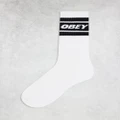 Obey branded socks in white and black