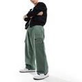 Obey twill cargo pants in khaki-Green