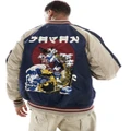 Alpha Industries Japan souvenir printed bomber jacket in navy