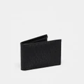 Armani Exchange logo embossed coin pocket bifold leather wallet in black