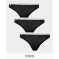 Lacoste 3 pack logo briefs in black