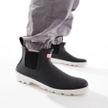 Hunter Original chelsea gumboots in black and white