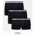 GANT 3 pack trunks with logo waistband in black
