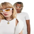 Vans Felix sunglasses in white with tan lens