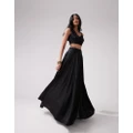 Kanya London Lehenga full flare pleated skirt in black (part of a set)