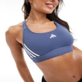 adidas Training Powerreact mid support sports bra in navy