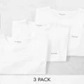 Paul Smith 3 pack loungewear t-shirts with logo in white