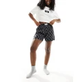 Calvin Klein CK96 woven cotton shorts and shirt pyjama set in black & white logo print-Multi