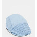 Reclaimed Vintage unisex flat cap with seamed detail in denim-Blue