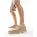 schuh Philip loafers with contrast sole in stone suede-Neutral