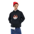 adidas Originals flame trefoil hoodie in black