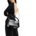 DKNY Alison leather shoulder bag with crossbody strap in black