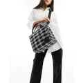 DKNY Hadlee tote bag with crossbody strap in black boucle
