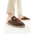 ASOS DESIGN mule espadrilles with gold snaffle-Brown