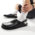 Pull & Bear slip on clogs with backstrap in black