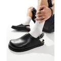 Pull & Bear slip on clogs with backstrap in black