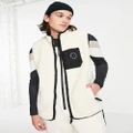 South Beach ski borg fleece vest in off white