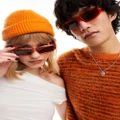 AJ Morgan wraparound festival sunglasses in orange