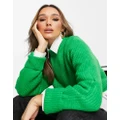 NA-KD ribbed knitted sweater in green
