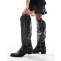 Public Desire Serpentine western boots with embroidery in black