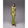 Topshop high square neck maxi dress in apple green