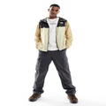 The North Face Cyclone hooded logo jacket in beige and black-Neutral